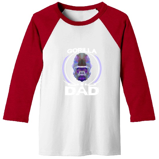 Gorilla Dad Baseball Tees For Fathers Day Animal Lover Baseball Tees