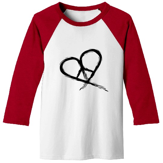 Peace Symbol Hippie Heart Peace Freedom Love Baseball Tees