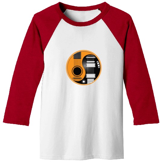 Guitar Ying Yang Baseball Tees