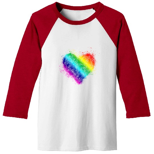 Rainbow Heart Vintage <3 Baseball Tees