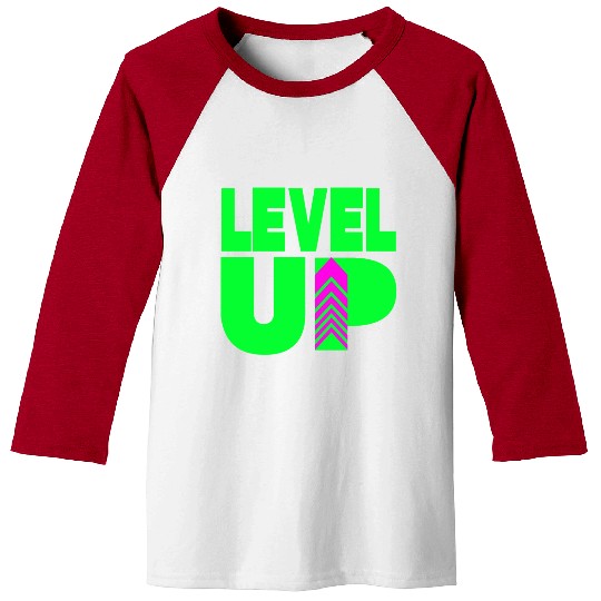 Level Up Neon Green Baseball Tees
