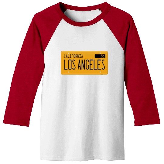 Los Angeles California 1956 yellow license plate Baseball Tees
