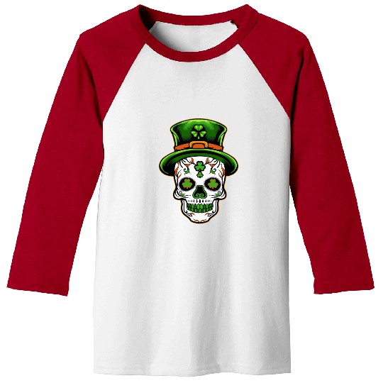 Sugar Skull St Patricks Day Baseball Tees