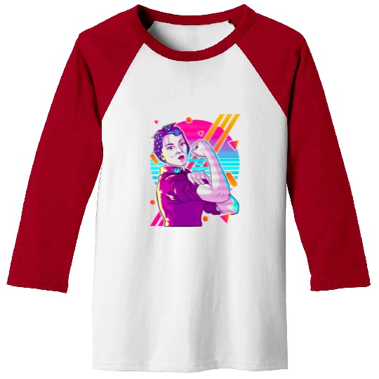 Rosie The Riveter Vaporwave Baseball Tees