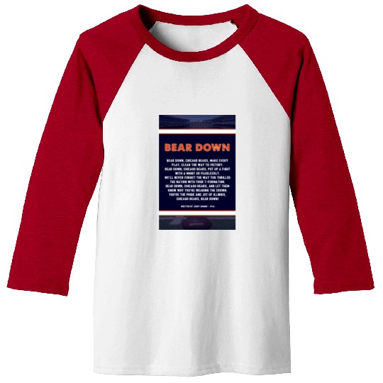 Bear Down Lyrics Poster Baseball Tees