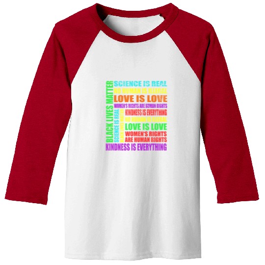 Science Is Real Black Lives Matter Love Is Love Baseball Tees
