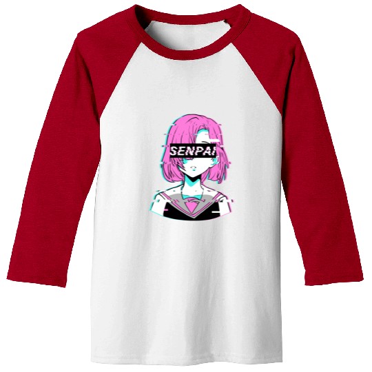 Aesthetic Vaporwave Anime Girl - Notice Me Senpai Baseball Tees