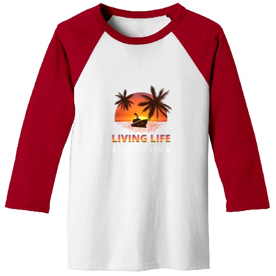 Cruise Ship Vacation Living Life One Cruise At A T Baseball Tees