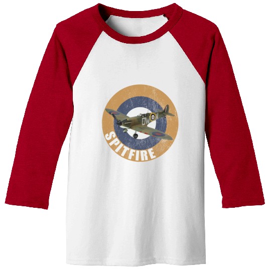 Famous WW2 Planes Supermarine Spitfire Baseball Tees