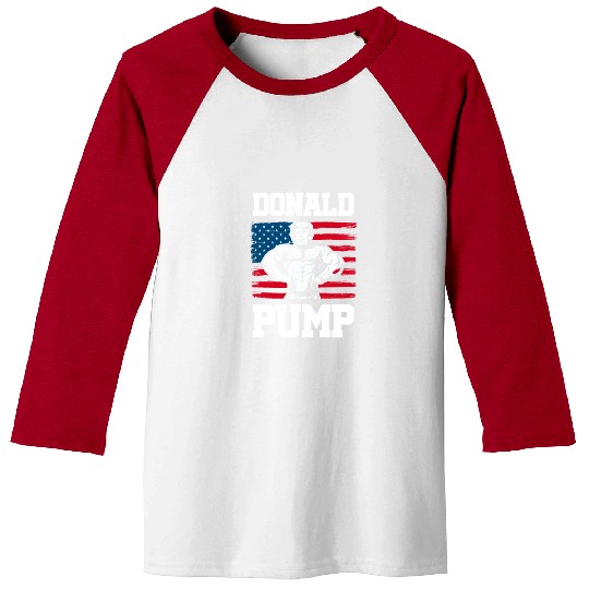 Donald Pump Trump Workout Patriotic Fitness Gym Fu Baseball Tees