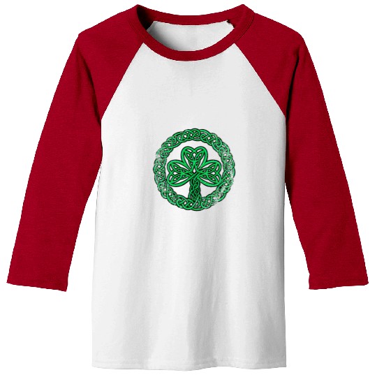 Irish Celtic Knot Shamrock Distressed Clover Baseball Tees