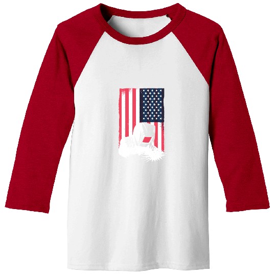 American Flag Welding Helmet Gift Cute Welder Baseball Tees