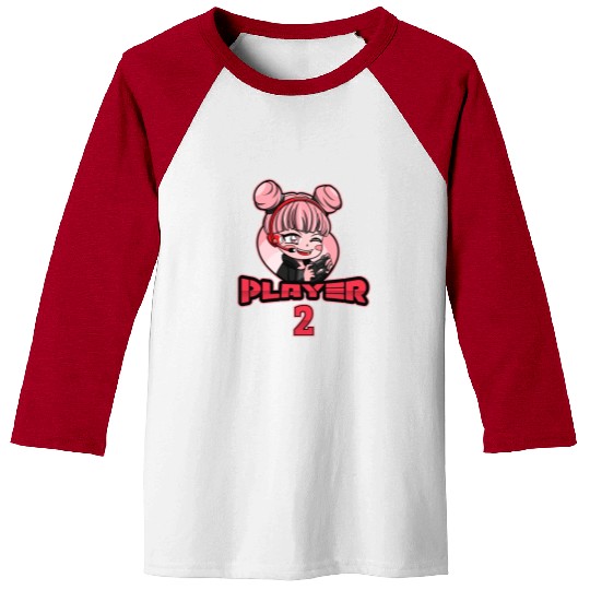 Matching Gamer Couple Player 1 Player 2 Baseball Tees