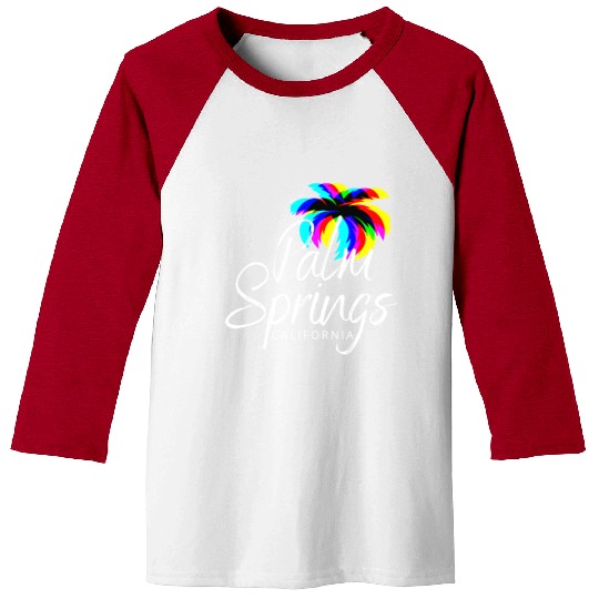 Palm Springs Neon Tree (White) Baseball Tees