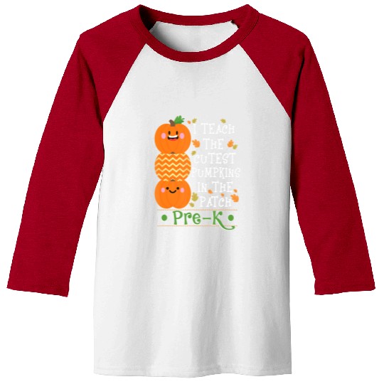 The Pumpkins In Patch Pre K Halloween Teacher Baseball Tees