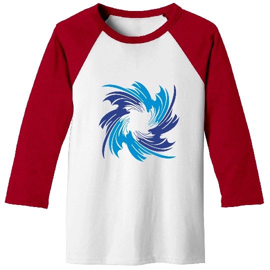 Blue Swirl Abstract Baseball Tees