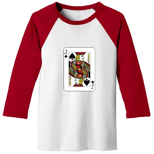 Jack Of The Spades Playing Card Poker Baseball Tees