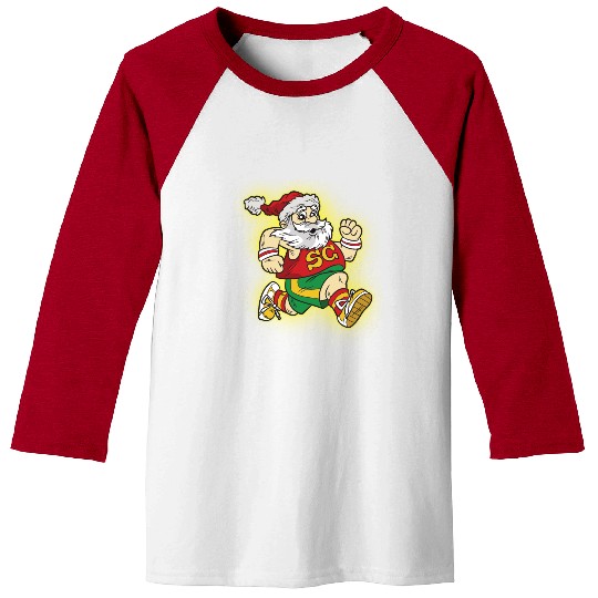 Santa Claus Marathon Baseball Tees
