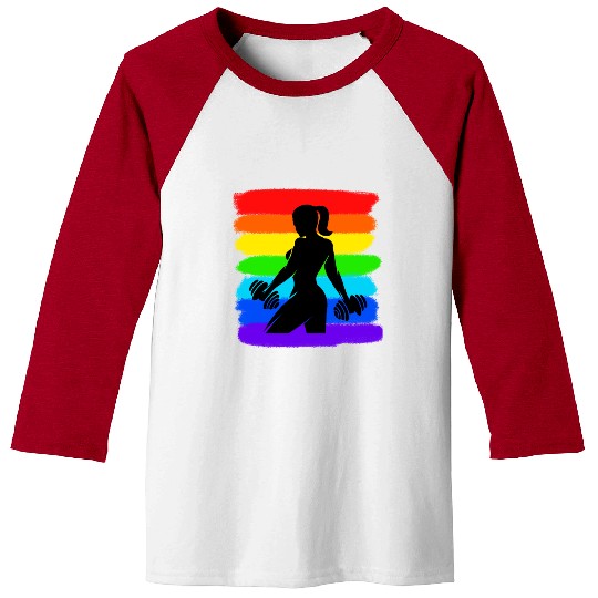 Fitness - Gym - Workout - Woman - Colorful Baseball Tees