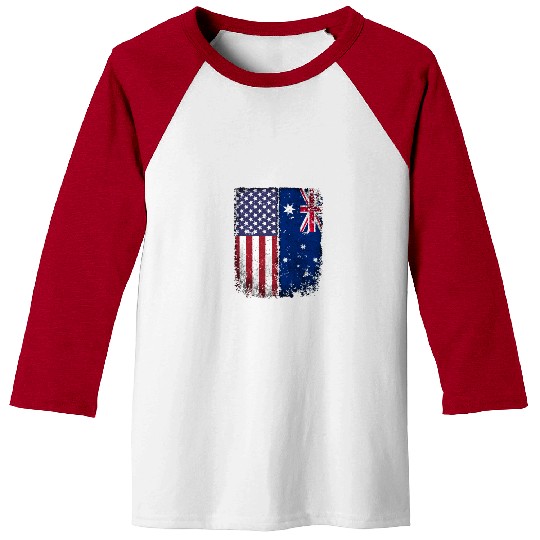 Australian American Flag Australia Usa Baseball Tees