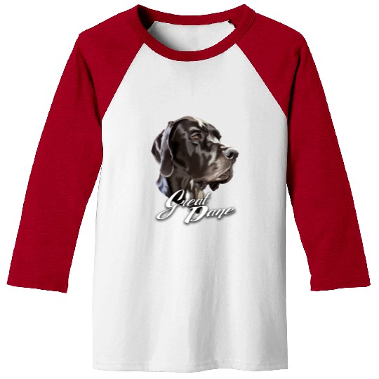Serious Face Black Great Dane Dog Baseball Tees