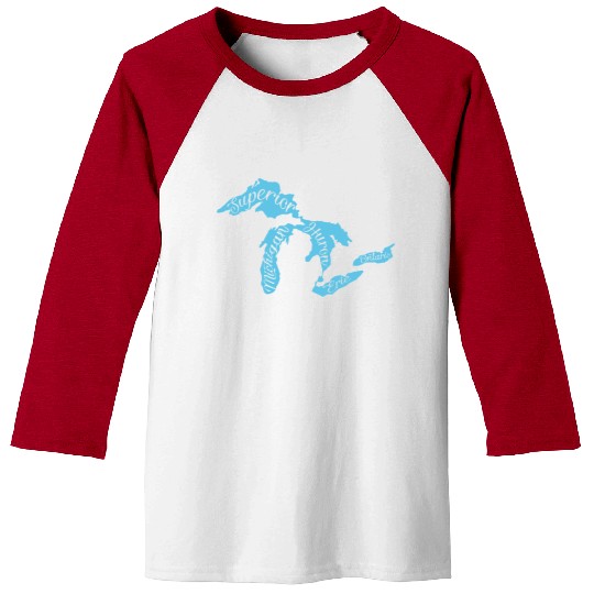 Great Lakes Michigan Detroit Michigan Great Lake Baseball Tees