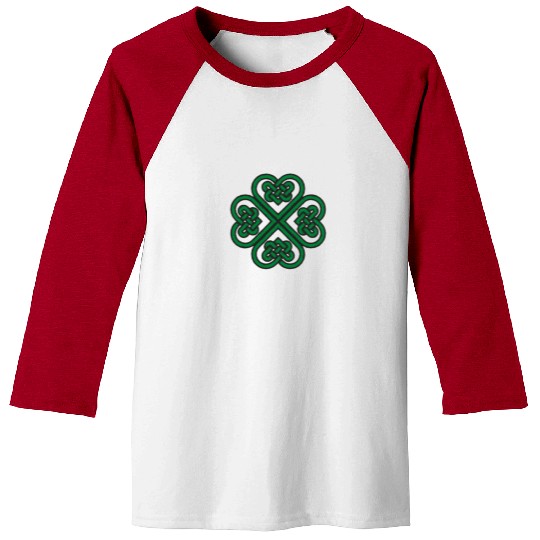 Irish Celtic Knot Shamrock Heart St Patricks Day Baseball Tees