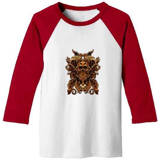 Devil Skull Evil Monster Killer Satan Gift Baseball Tees