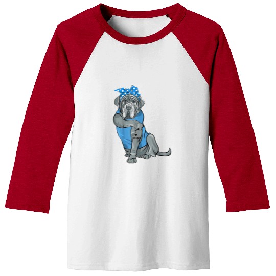 Neapolitan Mastiff Dog Tattoo I Love Mom Baseball Tees