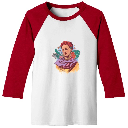 FRIDA KAHLO COLOR PORTRAIT Baseball Tees