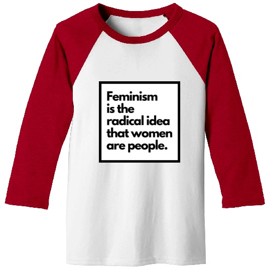 Feminism solid back sticker Baseball Tees