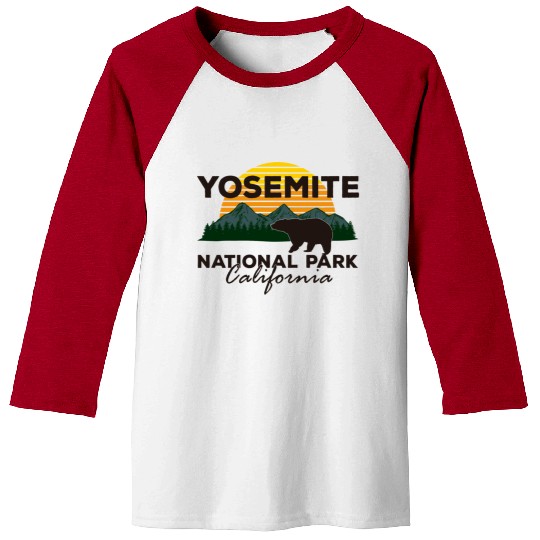 Yosemite National Park California Mountain Bear Baseball Tees