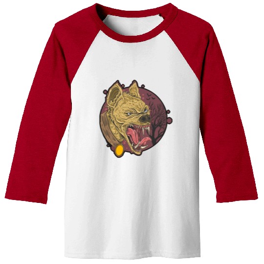 wild hyena angry face head Baseball Tees