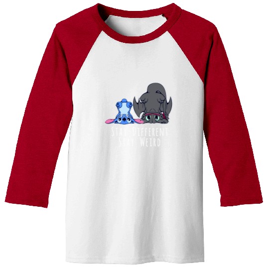 Stay Different Stay Weird Toothless And Stitch Baseball Tees