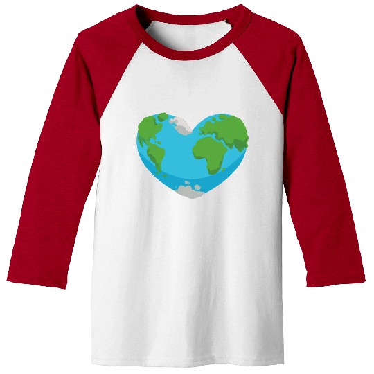 Earth heart nature planet design Baseball Tees