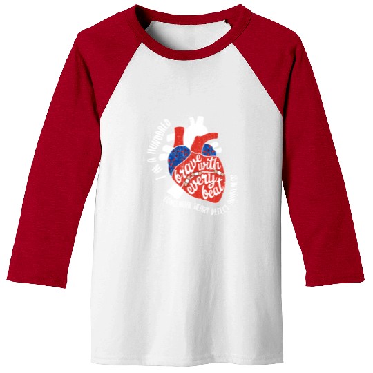 Brave With Every Beat CHD Awareness Happy Gift Baseball Tees