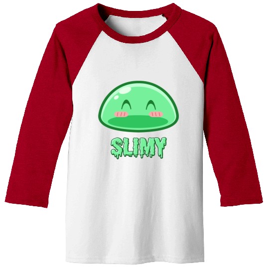 Cute Green Dungeon Slime Monster Weird Anime Baseball Tees
