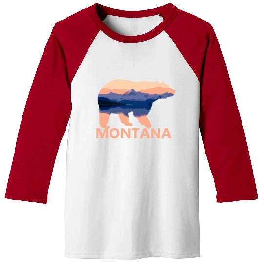 Montana Bear Nature Hiking Camping Gift Baseball Tees