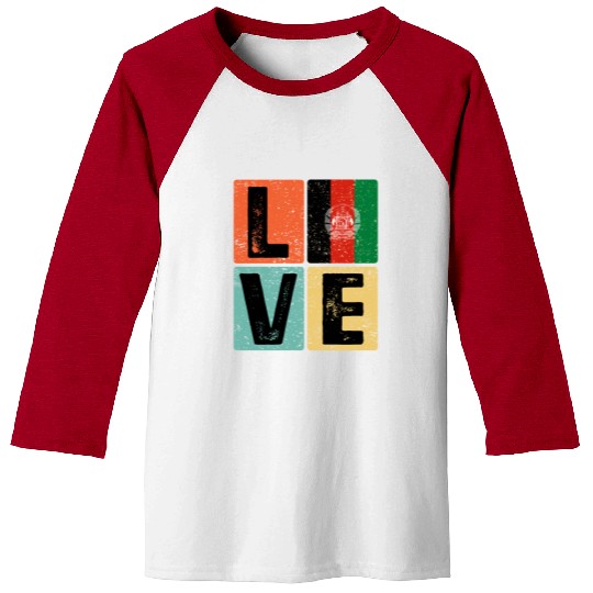 I Love Afghanistan Flag for Afghan Pride Baseball Tees