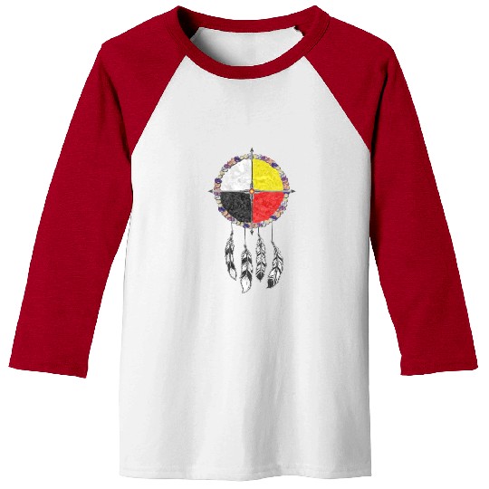 Native Americans - Medicine Wheel Dreamcatcher 1 Baseball Tees