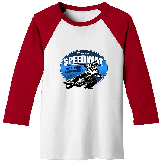 Motorcycle Speedway Racing Baseball Tees