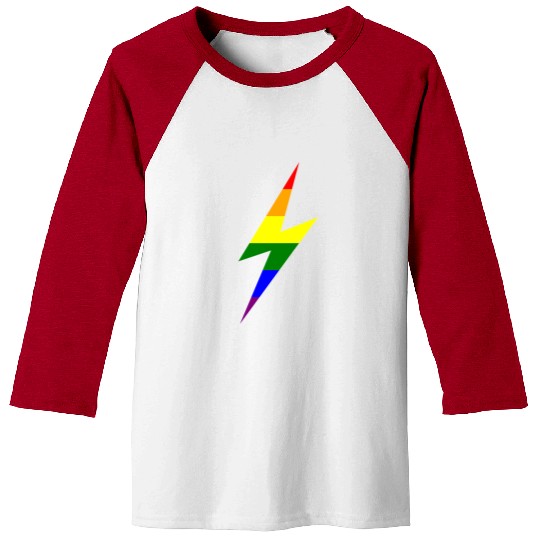 Rainbow Lightning Bolt Baseball Tees