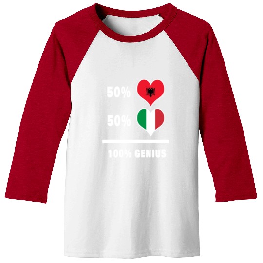 Italy and Albania Genius / Gift Baseball Tees