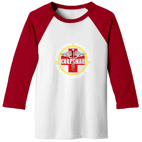 Corpsman Devil Doc Corpsman US Army Baseball Tees