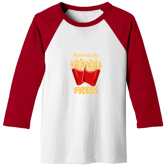 French Fries: Powered With Fries Baseball Tees