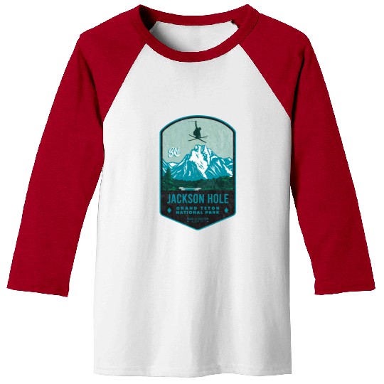 Jackson Hole Ski Badge Baseball Tees