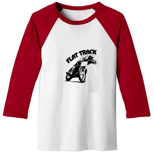 Flat Track Motorcycle Racing Mens Unisex Crew Neck Baseball Tees