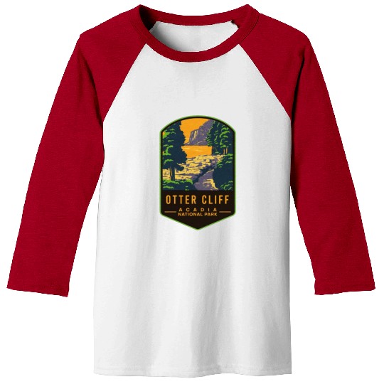 Otter Cliff Acadia National Park Baseball Tees