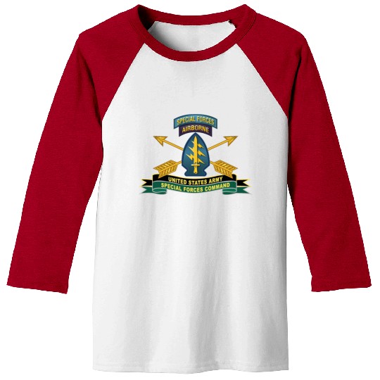 Army US Army Special Forces Command SSI Baseball Tees