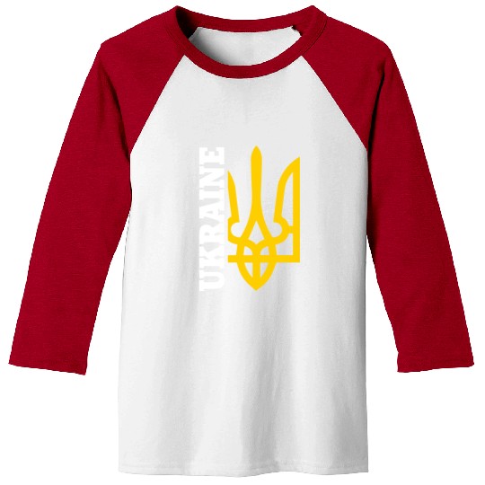UA And Yellow Emblem of Ukraine Baseball Tees